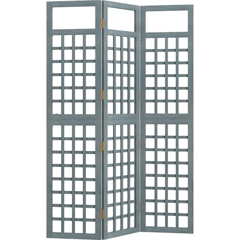 Outsunny 3-Panel Garden Privacy Screen, Foldable Wooden Divider, Grey