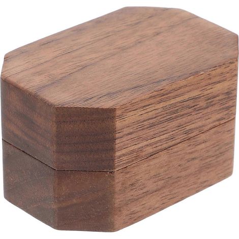 Boîte à bijoux en bois de noyer noir, idéale pour ranger une bague ou une bague classique. Étui à bagues de fiançailles (1/5)