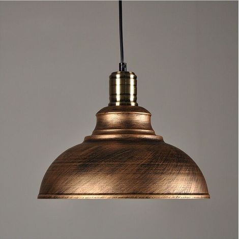 Set mit 2 industriellen Pendelleuchten, Vintage E27 Retro-Metall-Deckenleuchten für Küche, Esszimmer, Wohnzimmer, Restaurant, Durchmesser 29 cm (Kupferrost) [Energieklasse