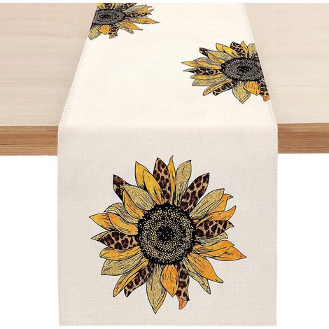 chemin De Table D't 33 X 180cm (grand Tournesol), Chemin De Table En Toile De Jute, Dcoration De Mariage, D't, D'automne, De Festival, De Fte En P (1/5)