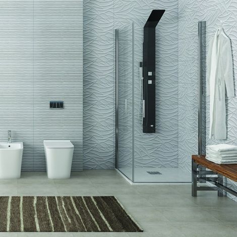 Box doccia angolare 90x90 due ante battenti finitura cromo KS2800 kamalu