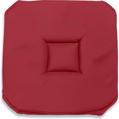 1 Galette De Chaise, Tissu Gobelin, Polyester, Rouge, 40x40x3 Cm, Intérieur
