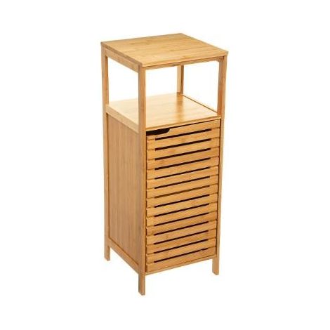 5Five Simply Smart – Meuble bas de salle de bain en bambou 30x30x78,5 cm – Résistant à l'humidité – Étagère intérieure spacieuse – Facile à assembler