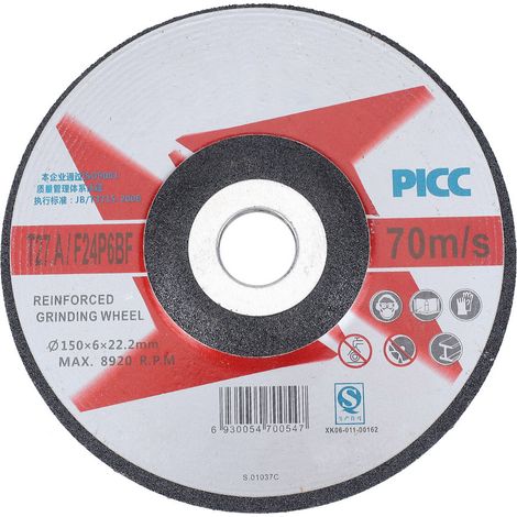 Ortviai Disques de meulage résine pour meuleuse d'angle – 10 pièces, Ø150 mm, ép. 6 mm, alésage 22 mm (1/5)