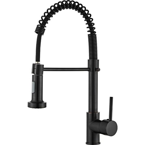 ZOLGINAH Grifo de cocina con rociador extraíble, grifo de fregadero de cocina giratorio de 360°, grifo mezclador de acero inoxidable, frío y caliente, 2 modos de rociado, grifo de fregadero de cocina (1/5)