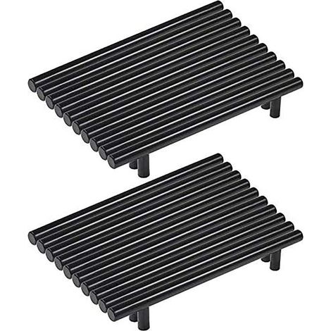 Lot de 20 poignee de meuble cuisine noir en acier inoxydable poignée meuble noir en T Bar Bâton Cuisine,Ø 12mm (Hole Centers:160mm) (1/5)