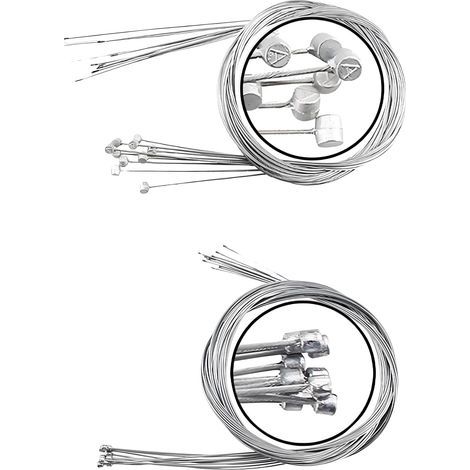 10 PCS Cable Frein Velo, 5 Cãbles de Frein, 5 Cãbles de Changement, Câble de Frein Avant Et Après Vélo, pour Vtt Et Vélo de Route, Accessoires Avant et Arrière pour Vtt (1/5)