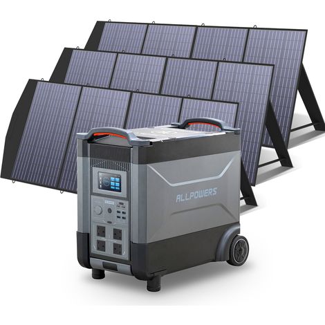 Home Battery Power Station LiFePO4 3600Wh, Voice Control With 3Pcs 200W Solar Panel For Home Backup Outdoor ALLPOWERS R4000 (1/5)