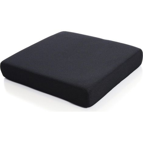 Coussin de Siège en Mousse à Mémoire Forme, Coussin Ergonomique pour Chaise Bureau, Voiture, Fauteuil, Roulant - Coussin Coccyx Anti Escarres (Noir) (1/5)