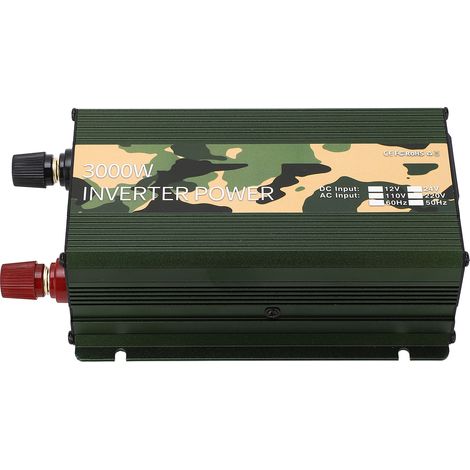 Convertisseur de puissance pour voiture, onde sinusoïdale modifiée, avec port USB et ventilateur de refroidissement, 3000 W, 12 V CC vers 110 V CA. (1/5)