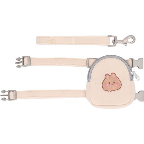 Harnais sac à dos réglable pour petit chien et chat, motif animal, avec laisse et traction en corde, pour chiot ours. (1/5)