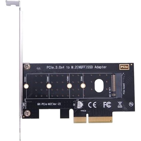 NVME Adaptateur PCIE M.2 M-key vers PCIE 4x avec support de montage pour carte mère de bureau d'extension de disque dur (1/5)