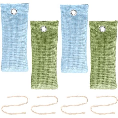 Deodorante - Purificatore d'aria naturale - Confezione da 4 - Ecologico - Purificatore d'aria - Carbone di bambù - Deodorante per auto, casa e scarpe - Regalo di Natale (1/5)