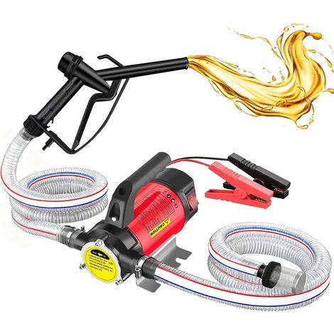 Pompe à Gasoil Sans Fil 45L/min Pompe Électrique Portable avec Pistolet Electric Fuel Transfer Pump Kit, Filtre et Tuyaux pour Diesel, Biodiesel, Kérosène et Fioul, l'eau (1/5)