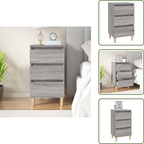 Nachttisch Grau Sonoma 40x35x70 cm Holzwerkstoff - Nachttisch - Wohnzimmermöbel - Schlafzimmerschreibtisch - Grau Sonoma - Holzmöbel (1/5)