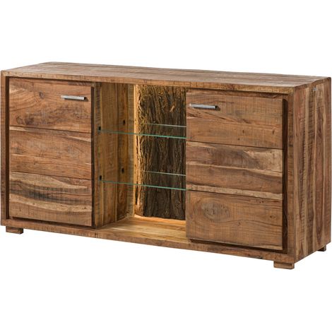 Sideboard Akazie 145x40x78 natur lackiert BARK 100