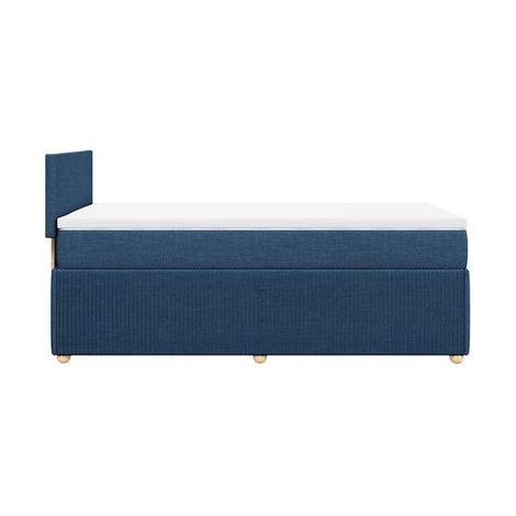 Sommier Snowco (avec matelas), bleu, 80 × 200 cm, tissu, tissu doux et respirant, idéal chambre à coucher, style moderne, montage simple (1/5)
