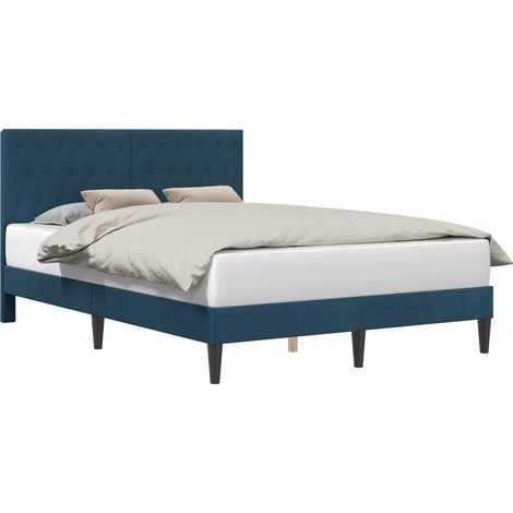 Maison Exclusive - Struttura del letto con testiera Blu 140 x 190 cm Velluto
