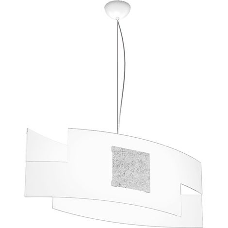 Sospensione Moderna Tetris Color Metallo Foglia Argento Vetro Bianco 1 Luce E27 (1/4)