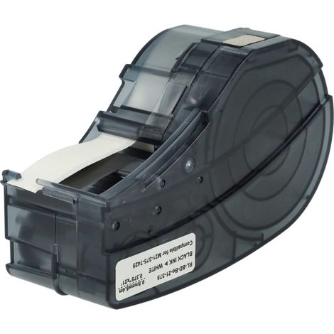 vhbw Label Tape Replacement for Brady M21-375-7425 for Label Printer 9.5mm Black on White (1/4)