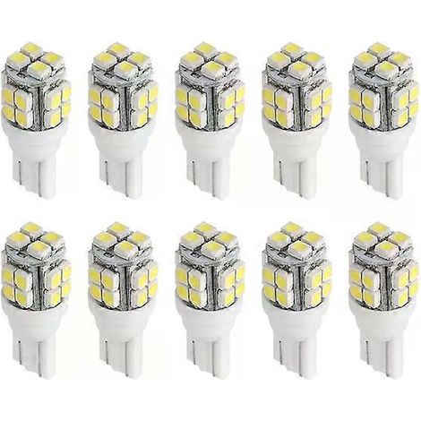 Lot de 10 ampoules LED T10 12V à culot W12, éclairage intérieur plafonnier, liseuse, éclairage de plaque d'immatriculation, éclairage latéral de coffre (1/4)