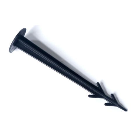 Piquets de fixation sol en plastique, lot de 200, clous, sardines, jardin, tente, fixation terre 11,5 cm, noir