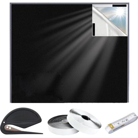 Store Occultant Fenêtre sans Perçage Tissu Isolation pour Fenêtre de Toit, Protection Solaire Film Occultants Fenetre Portable pour Bébé Chambre (145  100CM) (1/5)