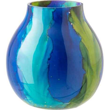 Photophore Dégradé en Verre "Aurore" 16cm Bleu (1/2)