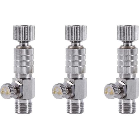 Set mit 3 Schnellkupplungen für Airbrush-Pistolen, 0,3 cm Luftschlauchadapter mit einstellbarem Steuerventil für Luftkompressor und Airbrush-Schlauch