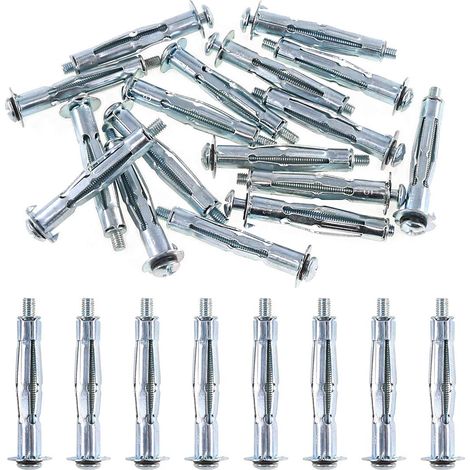 Heavy Duty Acier zingué Molly Boulon creux disque mural Ancre Vis Assortiment kit, M5x52, 30 (1/5)
