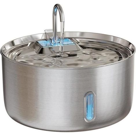 Distributeur d'eau pour animaux 7L en acier inoxydable, fontaine à eau automatique pour chats et chiens avec filtration circulante (1/5)