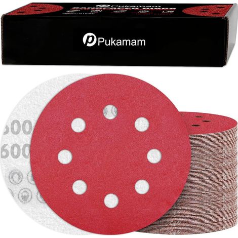 Schleifscheiben 125mm Klett 8 Loch 120 Stück 600 Körnung P600 (1/5)