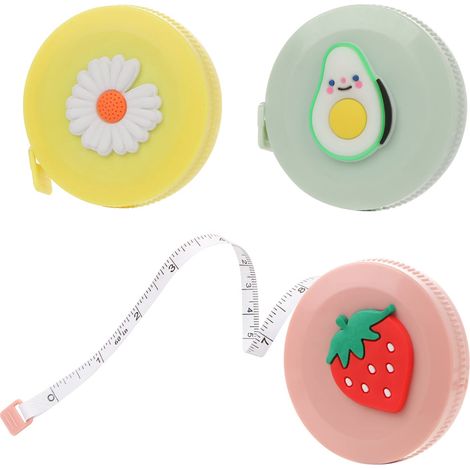 Lot de 3 mètres rubans pour le corps, mètre ruban souple rétractable de 150 cm avec graduations fractionnaires, mini règle de couture pour tailleurs, couture, V (1/5)