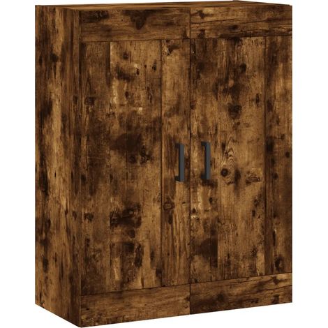 Armadio da parete portaoggetti elegante design contemporaneo 69,5 x 34 x 90 cm in legno multistrato rovere fumo 020048916