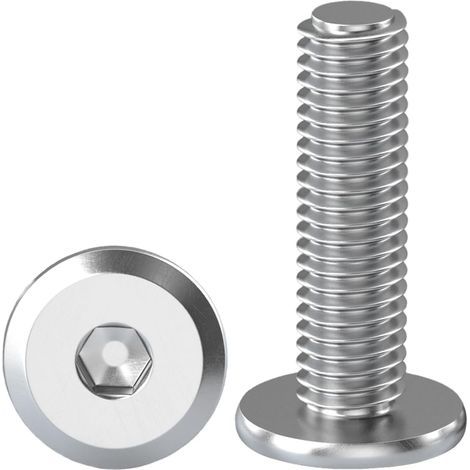 10 Pièces Vis à Tête Plate Avec Six Pans Creux M8 X 25 mm Boulons à Tête Plate Hexagonale en Acier Inoxydable A2 V2A Vis à Tête Cylindrique Hexagonale à Bride Boulons Allen (1/5)