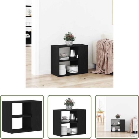 Holzwerkstoff - Sideboard Schwarz Eichen-Optik 60 x 30 x 50 cm Holzwerkstoff (1/5)