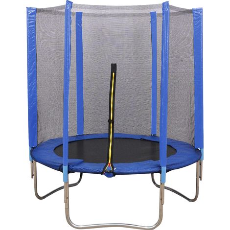 Trampolin Gartentrampolin Kindertrampolin Outdoor Trampolin Komplettset Sicherheitsnetz Blau 1.524m (1/5)