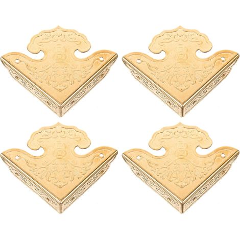 Protections pour boîtes à Bijoux en Laiton, Pack de 4 pièces Couleur Or, Coins arrondis décoration Vintage, adaptées aux projets de menuiserie et Coffrets en Bois (1/5)