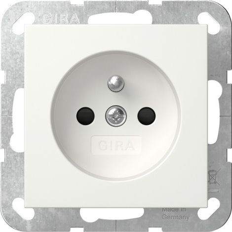 Gira Steckd. Erdstift + SP System 55 Reinweiß [448503], 4485 03