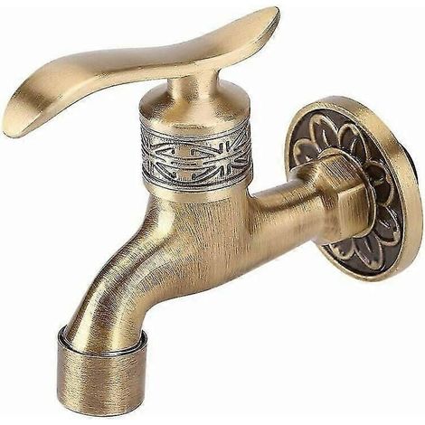 Robinet universel en laiton antique avec poignée, pour buanderie, salle de bain, machine à laver, robinet d'eau froide (1/5)