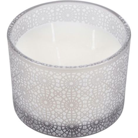 Bougie Parfumée 3 Mèches "Graphic Ethnic" 11cm Gris Clair (1/2)