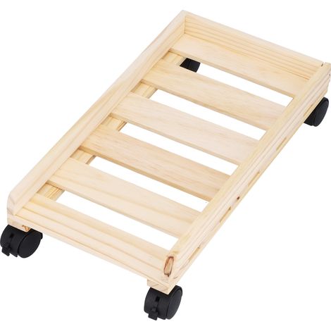 Support d'ordinateur fixe en bois, support d'unité centrale mobile avec roulettes, base de support ventilée pour boîtier (ajouter film à bulles sur demande) (1/5)