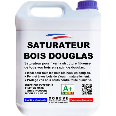 Codève Bois – Saturateur bois douglas 5 L – Protection contre humidité – Prépare les bois à finition – Rendement 10-13 m²/L selon application