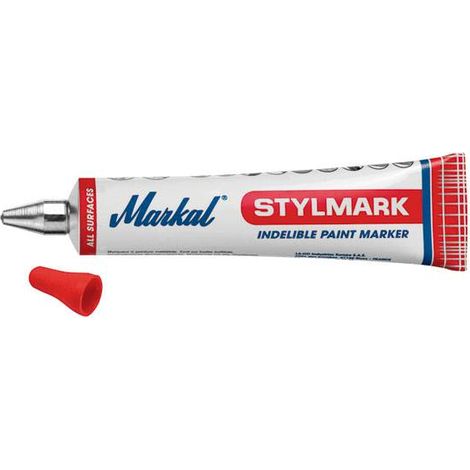 Markal – tubo de marcado de bola y pintura indeleble 50ml rojo (por 10) (1/2)