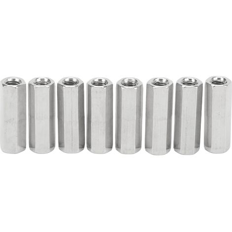 20 pièces écrous de raccordement hexagonaux en acier inox 304 M5x0.8 L25mm raccords tige filetée antirouille corrosion (1/5)
