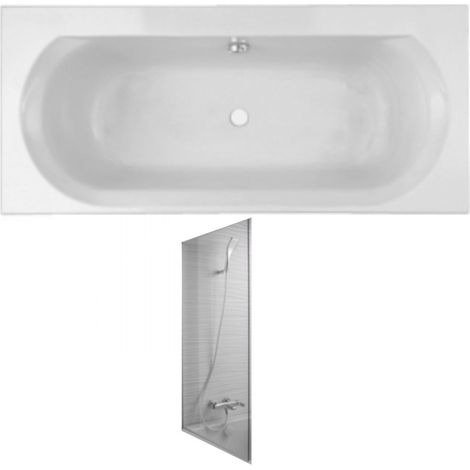 Baignoire droite JACOB DELAFON Elise deux places + pare bain 170 X 75