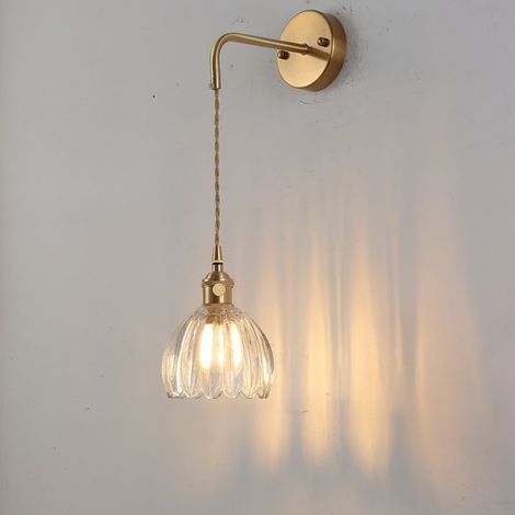 Applique murale suspendue LED en laiton et verre - modèle F, lumière à trois couleurs, base résistante à l'oxydation, anti-rouille. (1/4)