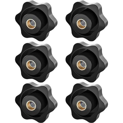 Bouton de Serrage M8, Ecrou Étoile, Bouton de Serrage à Filetage Moleté, Écrou De Serrage M8, Étoile Tête Écrous De Serrage Bouton,pour les Mécaniques, Mobilier, Équipements Électroniques, 6 Pack