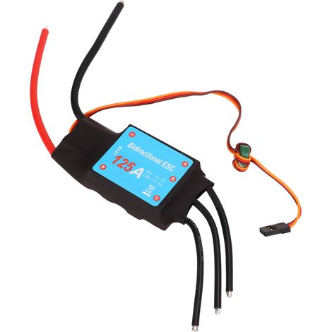 Contrôleur de vitesse électronique (ESC) sans balais noir 125A pour bateaux RC, refroidissement par eau bidirectionnel, hélice sous-marine (1/5)