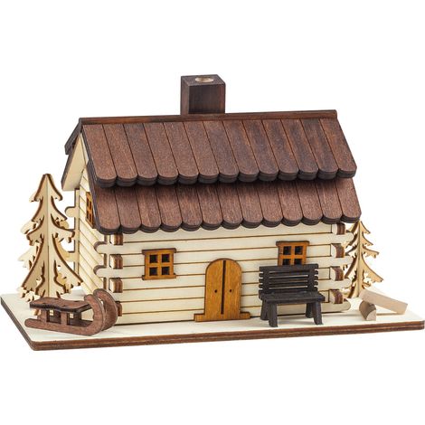 Saico Räucherfigur Haus Holz 20 cm natur/braun Räucherkerzen/-kegel